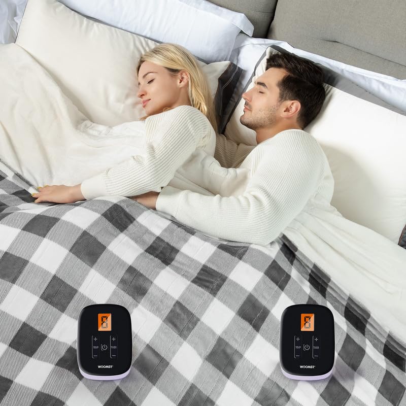 Woomer Electric Blanket Heated Heating Blanket Queen Size 84'X 90' Warm Blanket Double Sided Luxurious Soft Faux Fur, Etl Cert