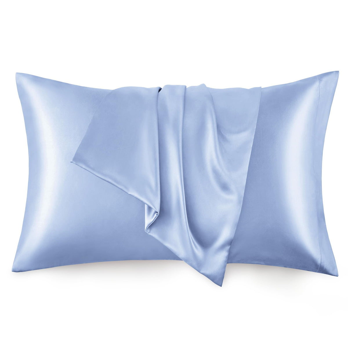Love'S Cabin Silk Satin Pillowcase For Hair And Skin (Sky Blue, 20X26 Inches) Slip Pillow Cases Standard Size Set Of 2 - Satin C