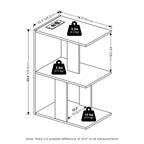 Furinno Boyate Open Storage Sofa Side Table, End Table with USB and Type-C Charging Port, Espresso