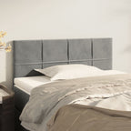 vidaXL Classic Light Grey Velvet Headboard - Stylish Design, Suitable for All Bed Frames, Robust Larch & Engineered Wood Construction, Dimensions 39.4"x2"x30.7"/34.6".