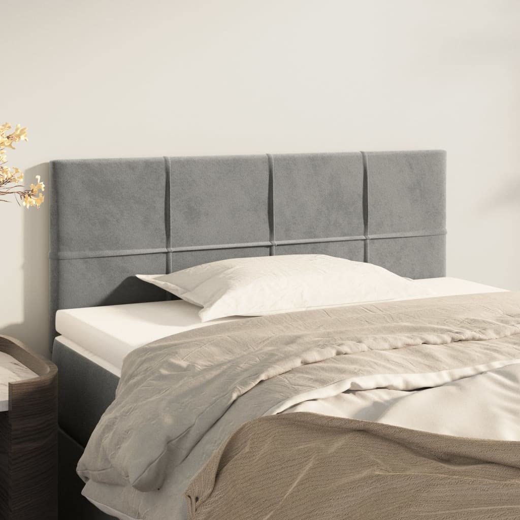 vidaXL Classic Light Grey Velvet Headboard - Stylish Design, Suitable for All Bed Frames, Robust Larch & Engineered Wood Construction, Dimensions 39.4"x2"x30.7"/34.6".