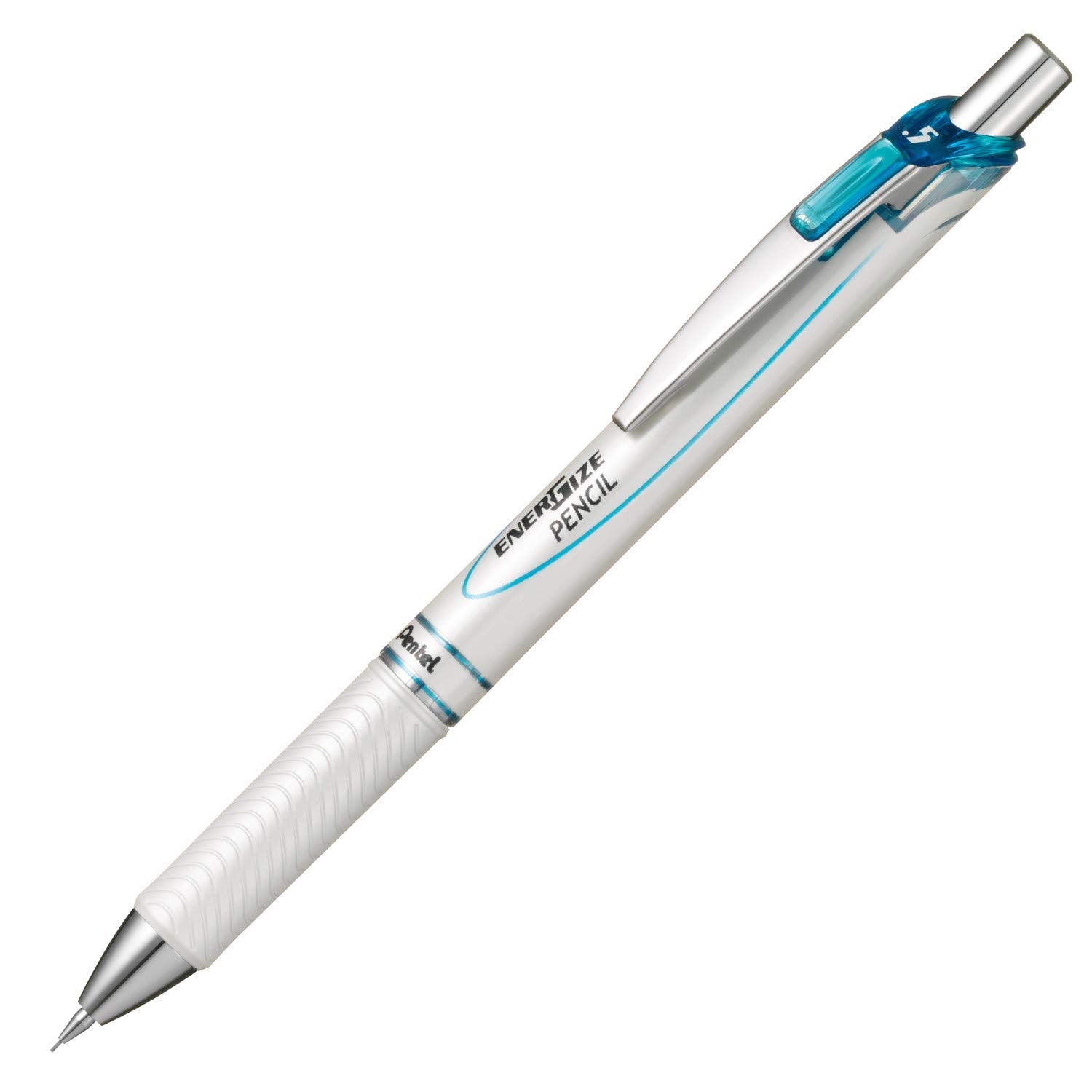 Pentel Mechanical Pencil, Energize, 0.5Mm, Pearl White & Sky Blue (Pl75-Sw)