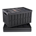 Vevor 65L Collapsible Storage Bins With Lids 3 Packs, Stackable Utility Crates With Handles, Large Folding Containers For Organi