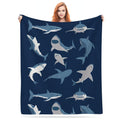 Shark Blanket Soft Warm Shark Throw Blanket For Couch Lightweight Cozy Shark Lovers Bed Blankets & Throws For Living Room Decor
