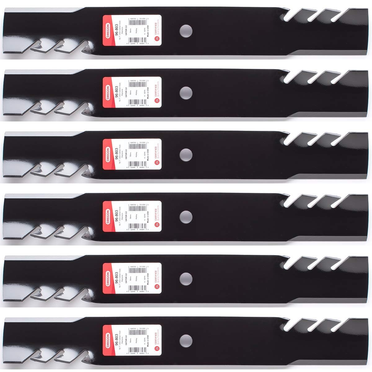 6Pk Oregon 96-803 G3 Gator Blades For 54' Toro 115-2454-03, 115-4999