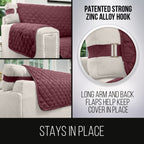 Sofa Shield Patented Chair Slipcover, Reversible Tear Resistant Soft Quilted Microfiber, 23” Seat Width, Durable Furniture Stain Protector With Straps, Washable Cover For Dogs, Kids, Burgundy Tan