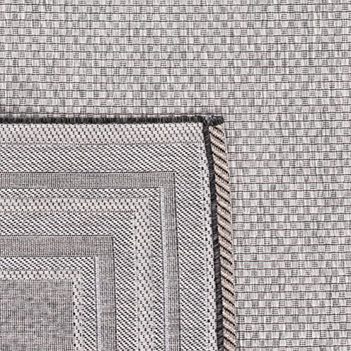 Safavieh Courtyard Collection 6'7' X 9'6' Light Grey/Black Cy8475 Indoor-Outdoor Waterproof Easy-Cleaning Patio Backyard Mudroom Area-Rug