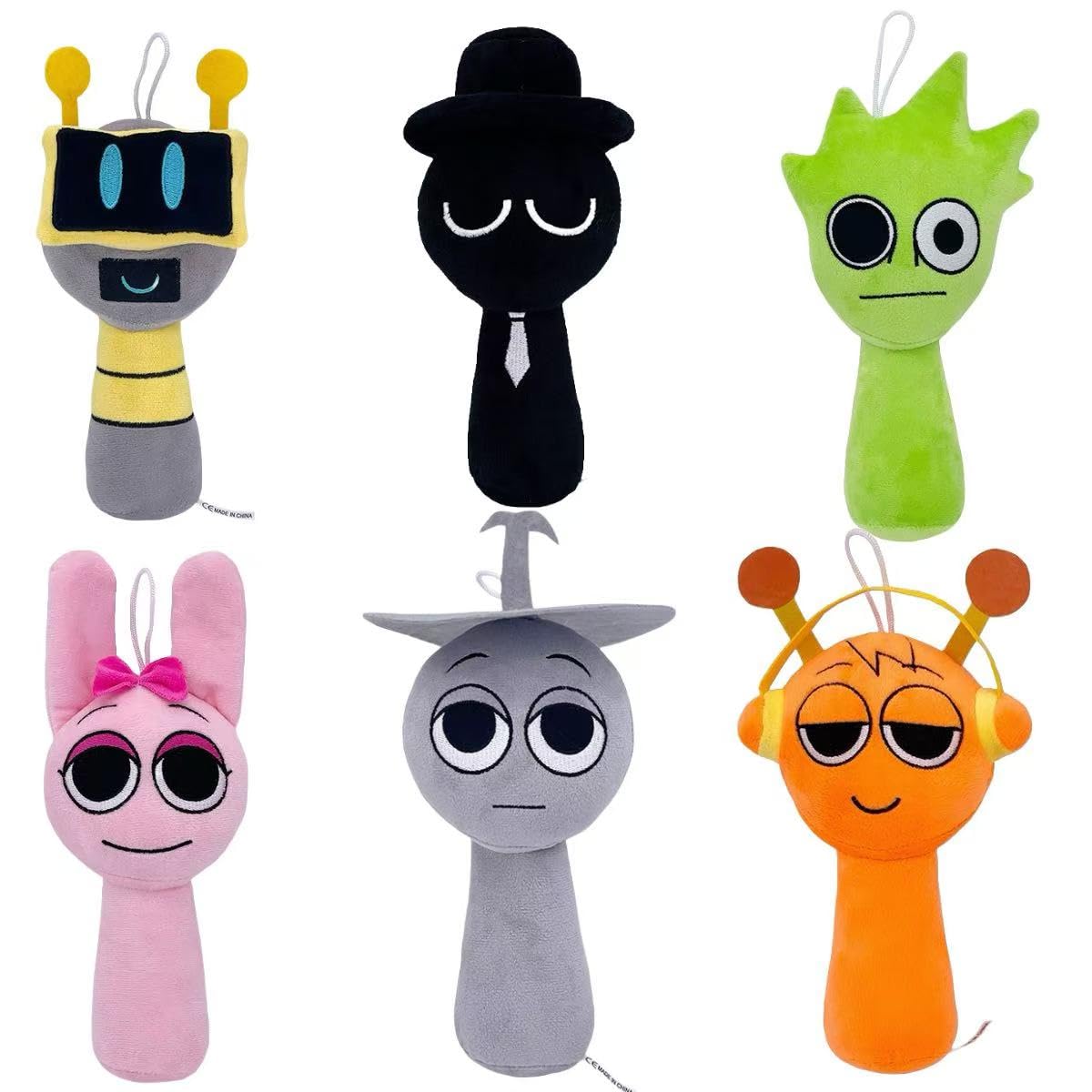 Sprunki Plush,10In Sprunki Game Plush, Realistic Cute Soft Stuffed Animal Doll Pillos Game Fans Boy Girl Kids(Sprunki-6Pcs-4)