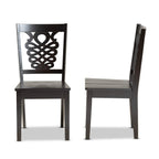 Baxton Studio Gervais Modern and Contemporary Transitional Dark Brown Finished Wood 2-Piece Dining Chair Set