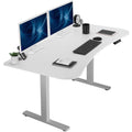 VIVO Electric 63 x 32 in Standing Desk, Memory Height Adjustment, 1B Series, Holds 220 lbs, White Top Gray Frame, DESK-KIT-1G1W