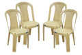Nilkamal Plastic Chair For Living Room |Set Of 4 | 3 Year Warranty | For Home, Living Room, Outdoor | Marble Beige Colour | Chr4