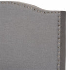 Baxton Studio Benjamin Modern and Contemporary Upholstered Arched Platform Bed with Nail Heads Grey