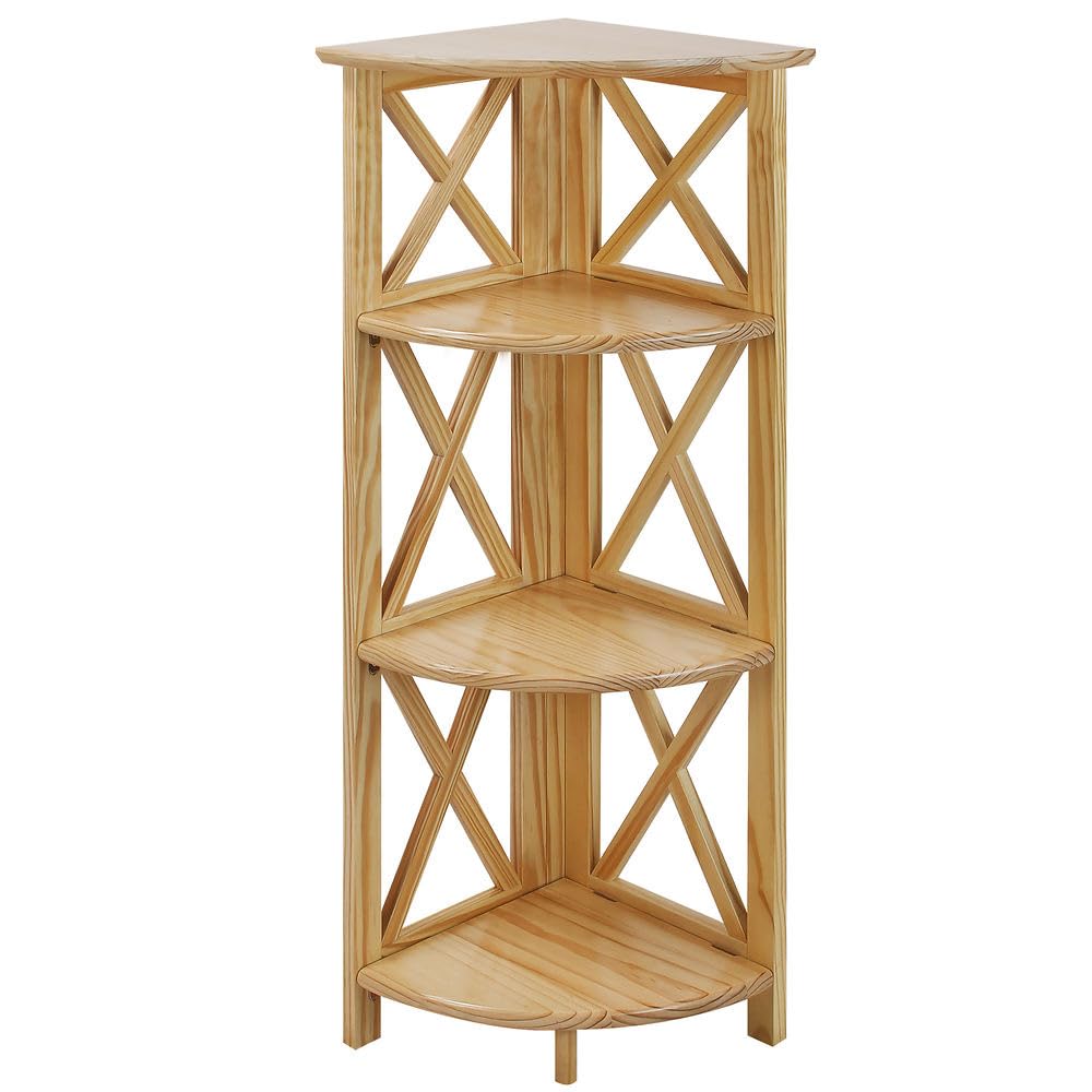 Casual Home Montego 3Shelf Folding Bookcase, Natural , 27.5 Inch  Wide