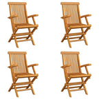 vidaXL Foldable Patio Chairs, Set of 4, Solid Teak Wood with Ergonomic Design, Easy to Store and Maintain, Versatile for Outdoor and Indoor Use