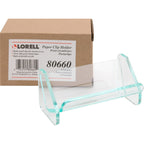 Lorell 80660 Paper Clip Holder, 3-7/8-Inch X2-1/2-Inch X1-7/8-Inch , Clear/Green