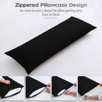 Downstoria Memory Foam Body Pillow With Removable 100% Cotton Cover, Fluffy Full Body Pillows For Adults, Large Long Bed Pillow