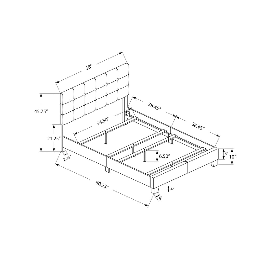 Monarch Specialties Bed Frames, Full, Beige