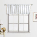 Roomtalks White Boho Kitchen Valances For Windows Rod Pocket 18’’L X 52’’W Embroidered French Striped Modern Farmhouse Chic Textured Tassel Curtain Valances For Bathroom Living Room Bohemian Decor