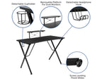 Flash Furniture Black Gaming Desk And White/Black Racing Chair Set With Cup Holder, Headphone Hook, And Monitor/Smartphone Stand