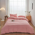 FACE TWO FACE Bedding Duvet Cover Set100% Washed Cotton Duvet Cover Linen Like Textured Breathable Durable Soft Comfy (King, Lig