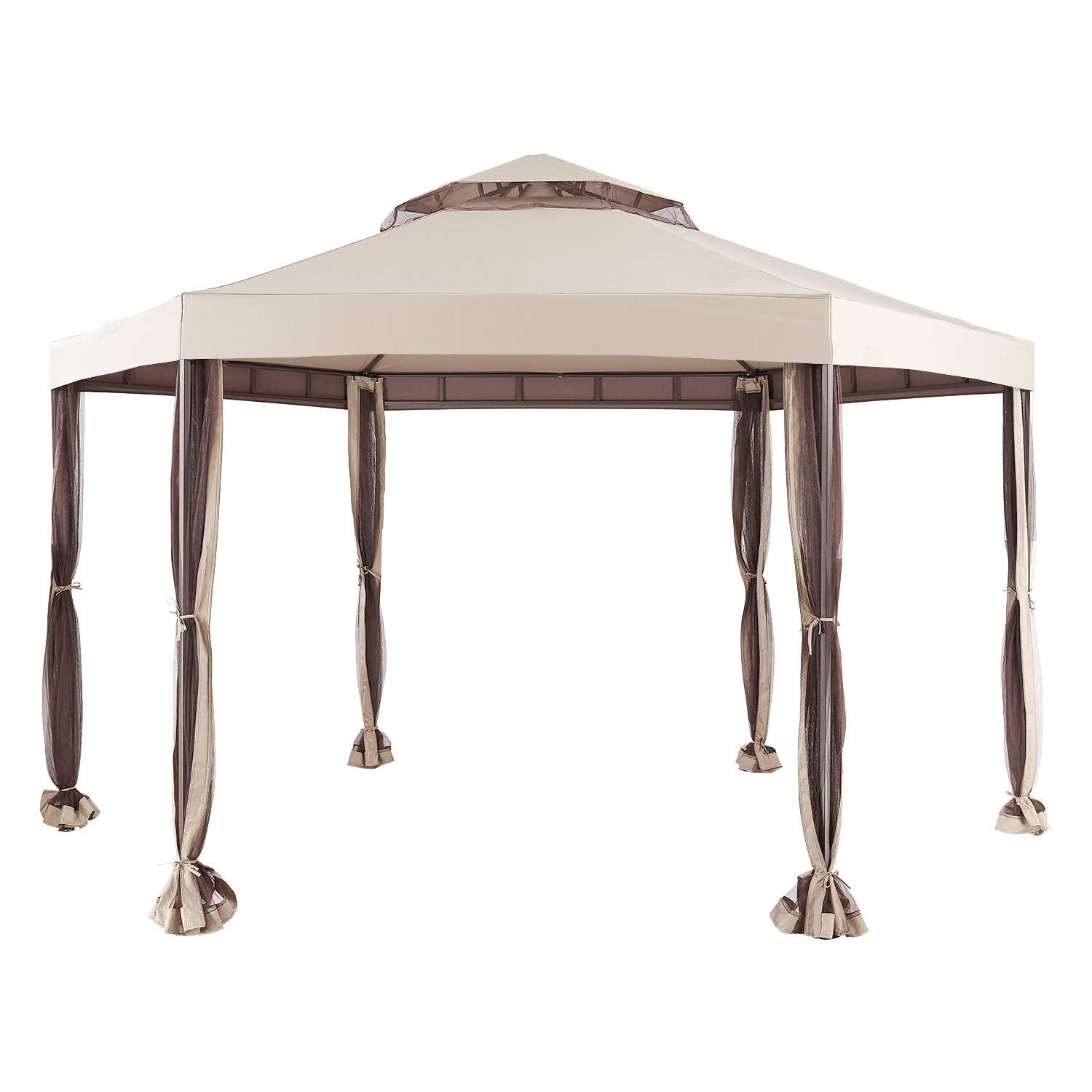 Garden Winds Replacement Canopy Top Cover for Messner Isle Hexagon Gazebo  RipLock 350