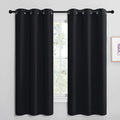 NICETOWN Halloween Bathroom Blackout Thermal Curtains and Drapes, Black Solid Thermal Insulated Grommet Blackout Drapery Panels 