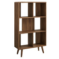 Modway Transmit 31" Modern Spacious Storage Wood Bookcase In Walnut