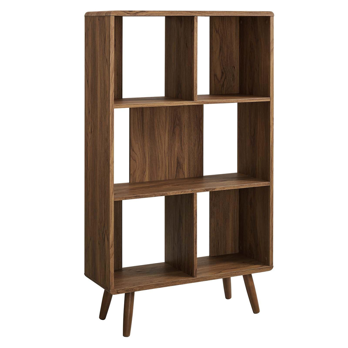 Modway Transmit 31&quot; Modern Spacious Storage Wood Bookcase In Walnut