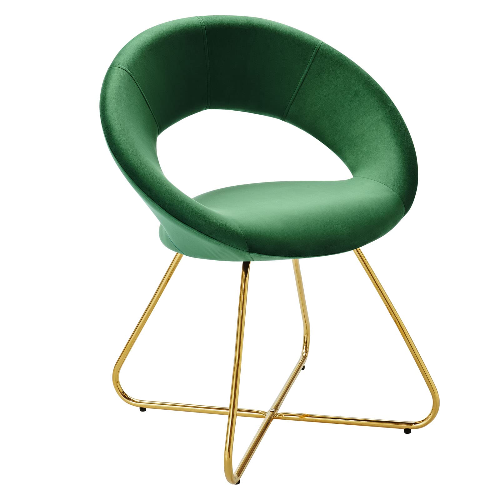 Modway Nouvelle 19&quot; Velvet Dining Chairs in Gold/Emerald Green (Set of 2)