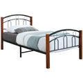 Better Home Products Empire Twin Size Platform Metal Bed Frame in Black Cherry