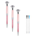Youmi Big Diamond Pens, Black Ink Ballpoint Pen Bling Crystal Rhinestone Jewel Gem Metal Pens With Diamond Top Writing School Of