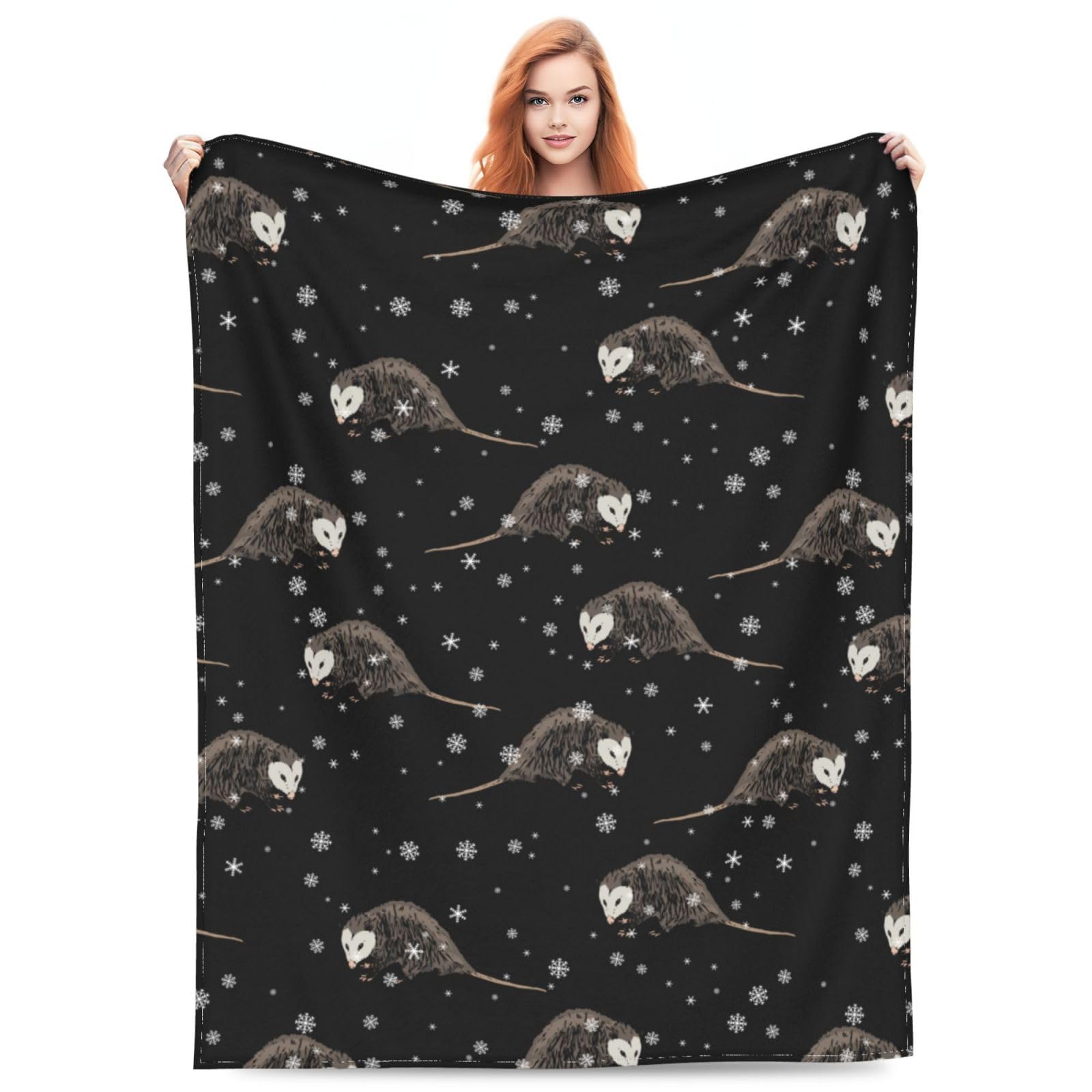Opossum Throw Blanket Soft Cozy Plush Warm Fleece Blanket For Sofa Couch Bed 60'X50'