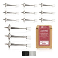 Jack Ndrill (3 ?) Rigid Door Stop (12 Pack) - Rustproof Satin Nickel Solid Door Stopper W/Durable Rubber Tips | Protects Walls &