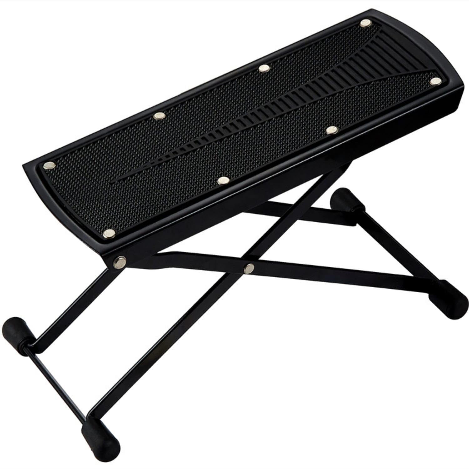Ujeavette Adjustable Guitar Footrest AntiSlip Foldable Guitar Footstool For Guitarists, Black