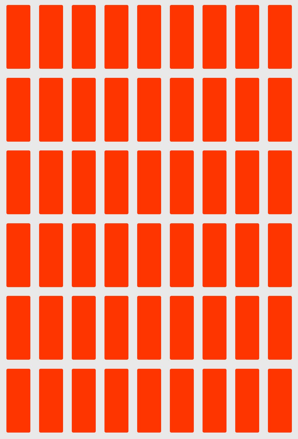 Royal Green Small Rectangle Labels 1 Inch X 3/8 Inch - Neon Red Stickers (25Mmx10Mm) - 2700 Pack