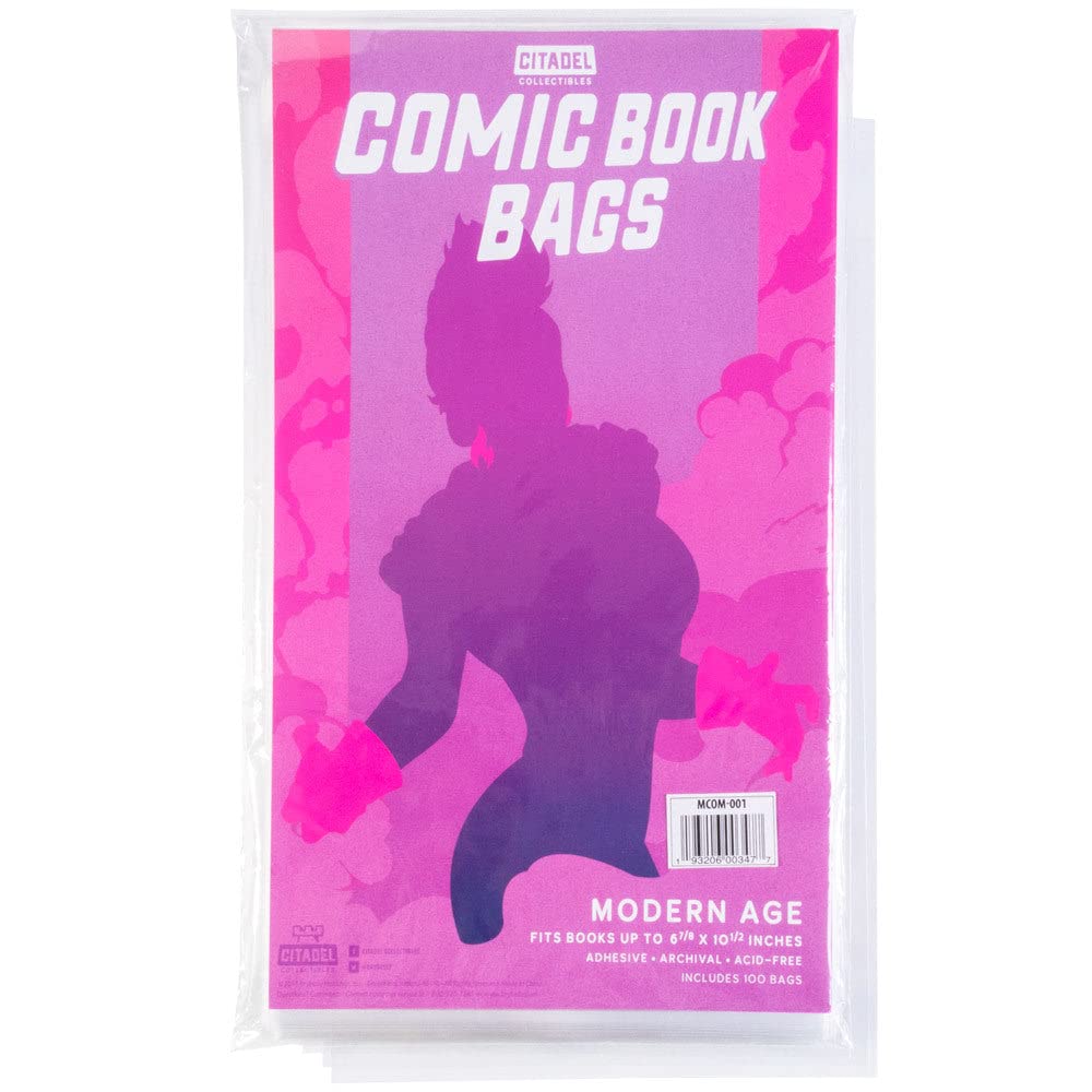 Comic Book Cover Sleeves 100 Protective Bags - Fits Books Up To 6 7/8' X 10 1/2' - Archiving, Storage, Catalog, Cataloguing, A