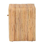 bali & pari Rosina Bohemian Rattan Nightstand with 1 Drawer, Brown - Stylish Natural Decor for Bedroom