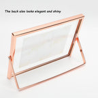 Ahago Rose Gold Floating Frame (5X7   , Horizontal), For Picture Sizes 4X6, 3X5, 2X3, Tabletop Shelf Photo Frame, Home Or Office