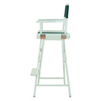 Casual Home Director'S Chair ,White Frame/Hunter Green Canvas,30" - Bar Height