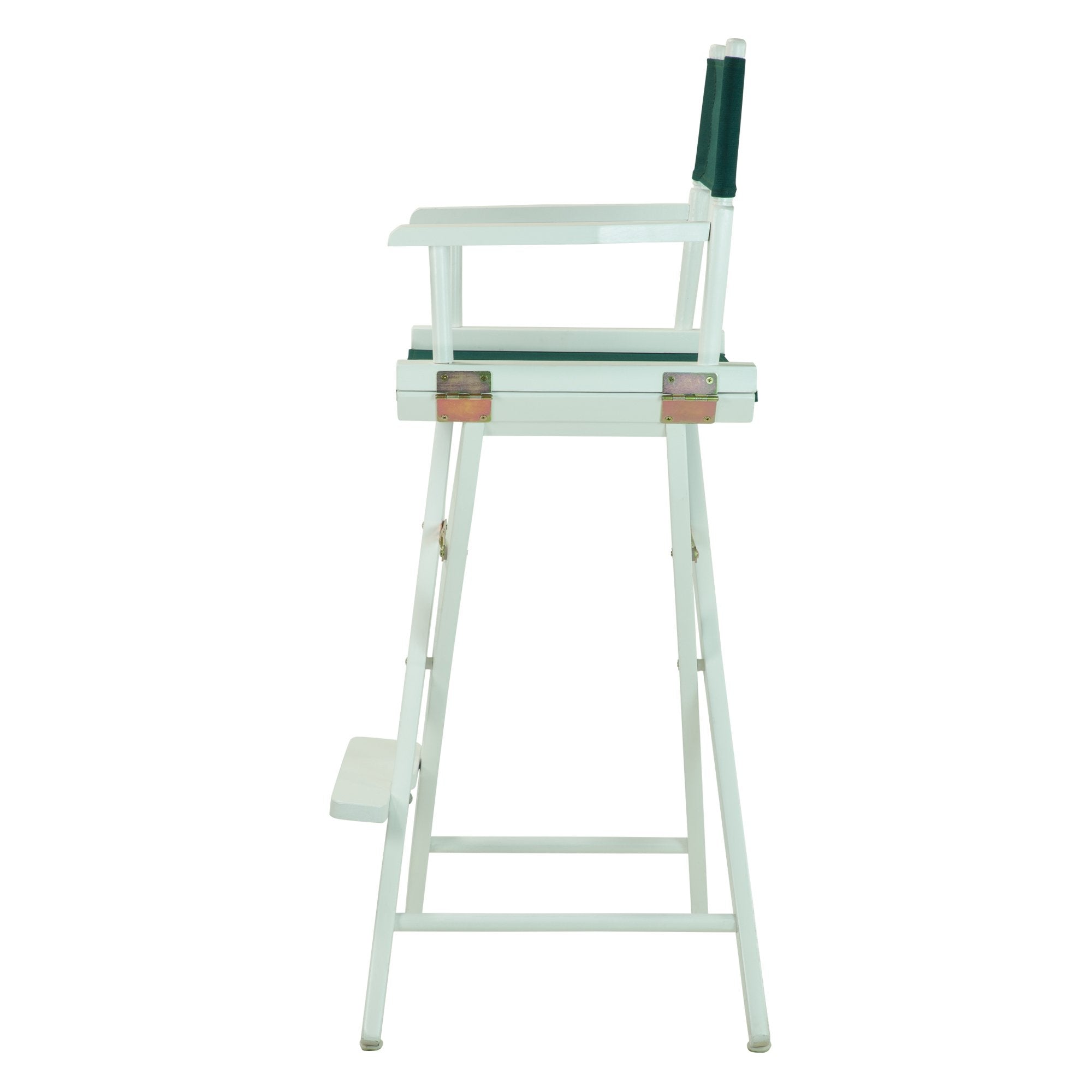 Casual Home Director'S Chair ,White Frame/Hunter Green Canvas,30" - Bar Height