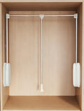 tonchean 3548 Inch Pull Down Closet Rod Heavy Duty 60 lbs Capacity White