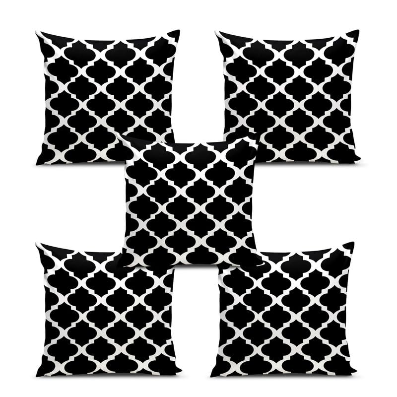 Bmrgifts Soft Fabric Decorative Designer Printed Cushion Cover Decorations For Sofa Living Room 24 X 24 Inch Set Of 5 Multi (Cc2