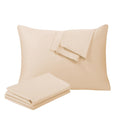 100% Egyptian Cotton Pillow Protectors Set Of 4, 400 Thread Count Sateen Weave Pillowcase, Easy Care Zippered Style Pillow Cover