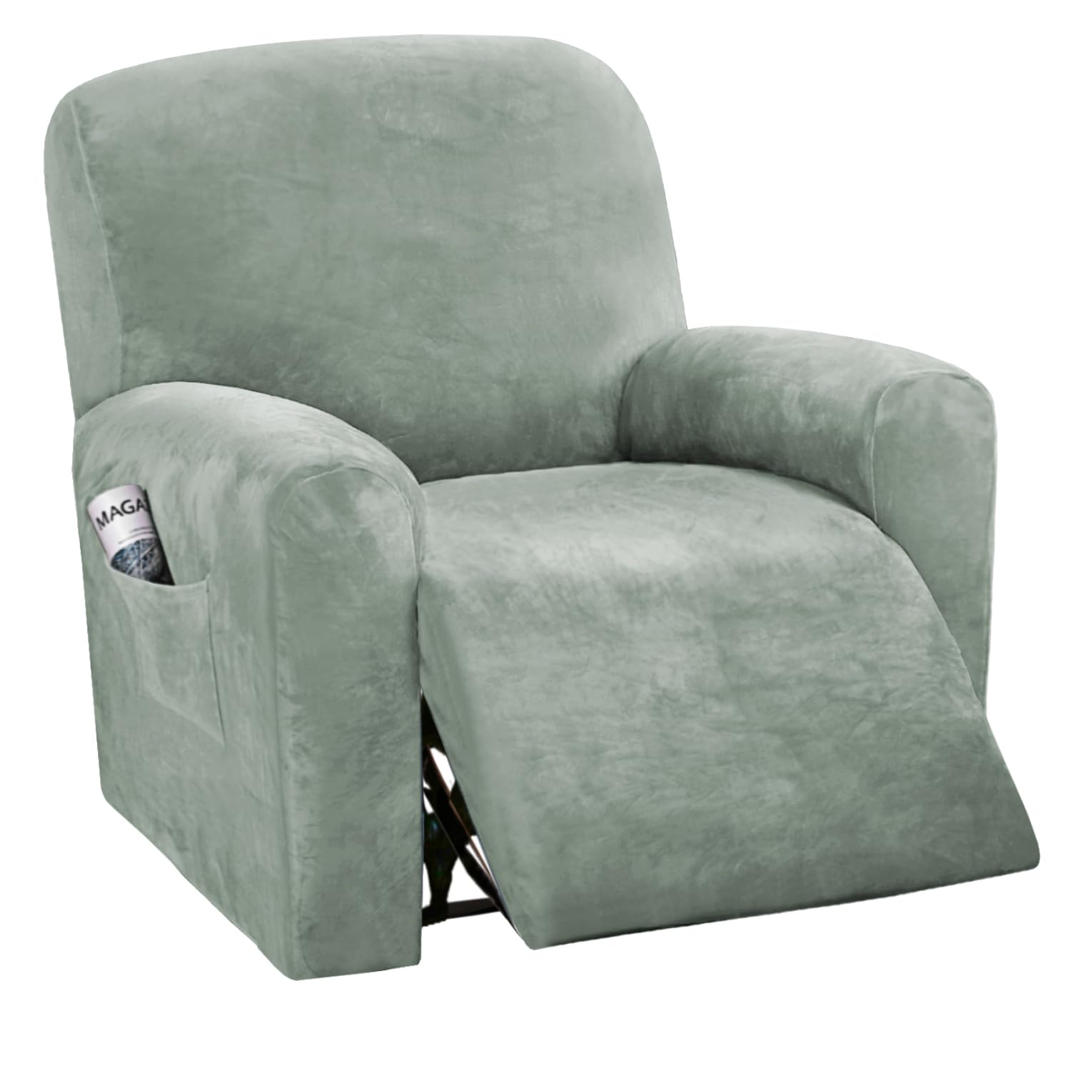 H.VERSAILTEX 4-Pieces Recliner Chair Covers Velvet Stretch Reclining Couch Covers for 1 Cushion Sofa Slipcovers Furniture Covers