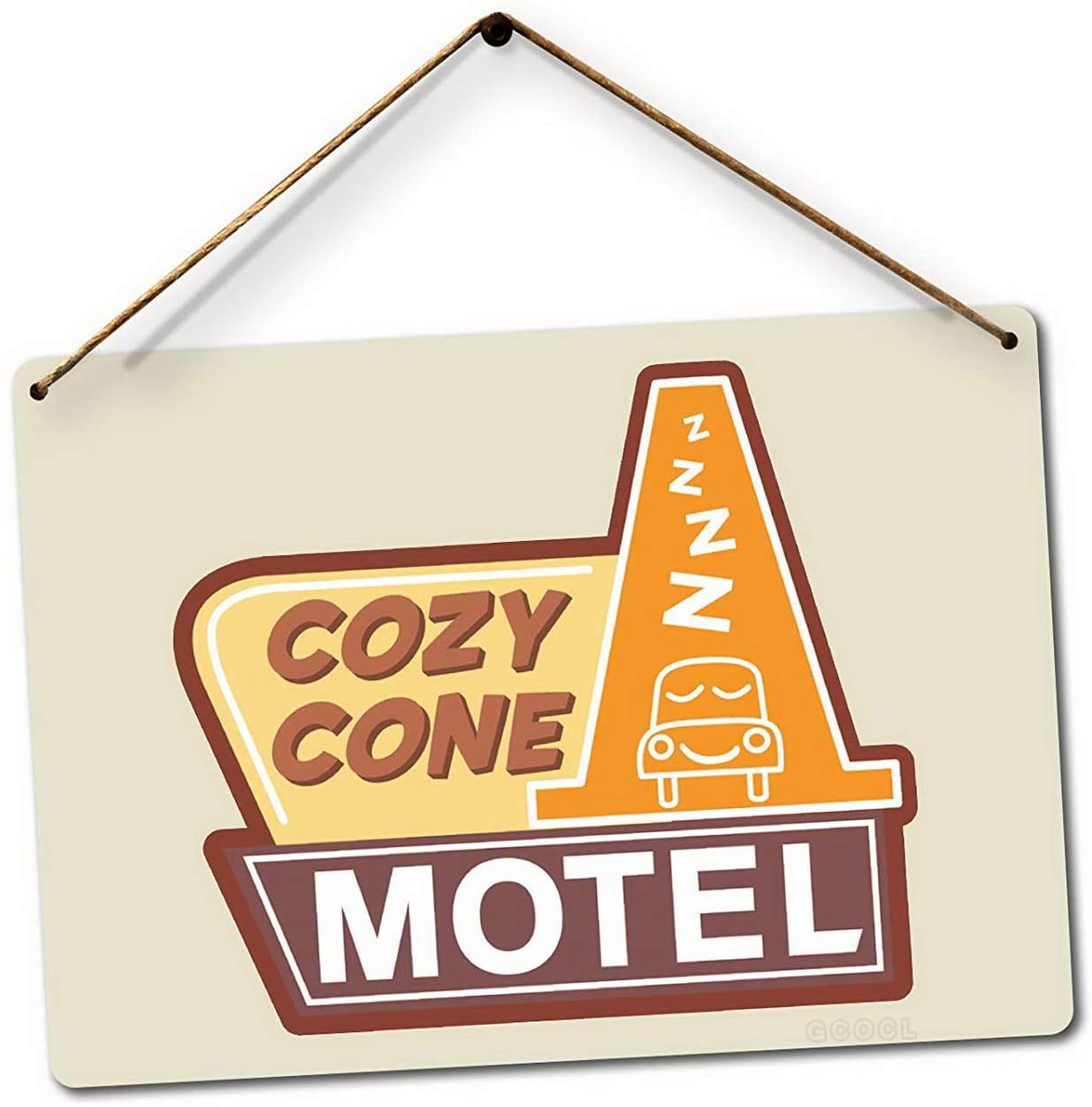 GCOCL 8X12 Inches Cozy Cone Motel Twine - Metal Wall Sign Plaque Art Inspirational