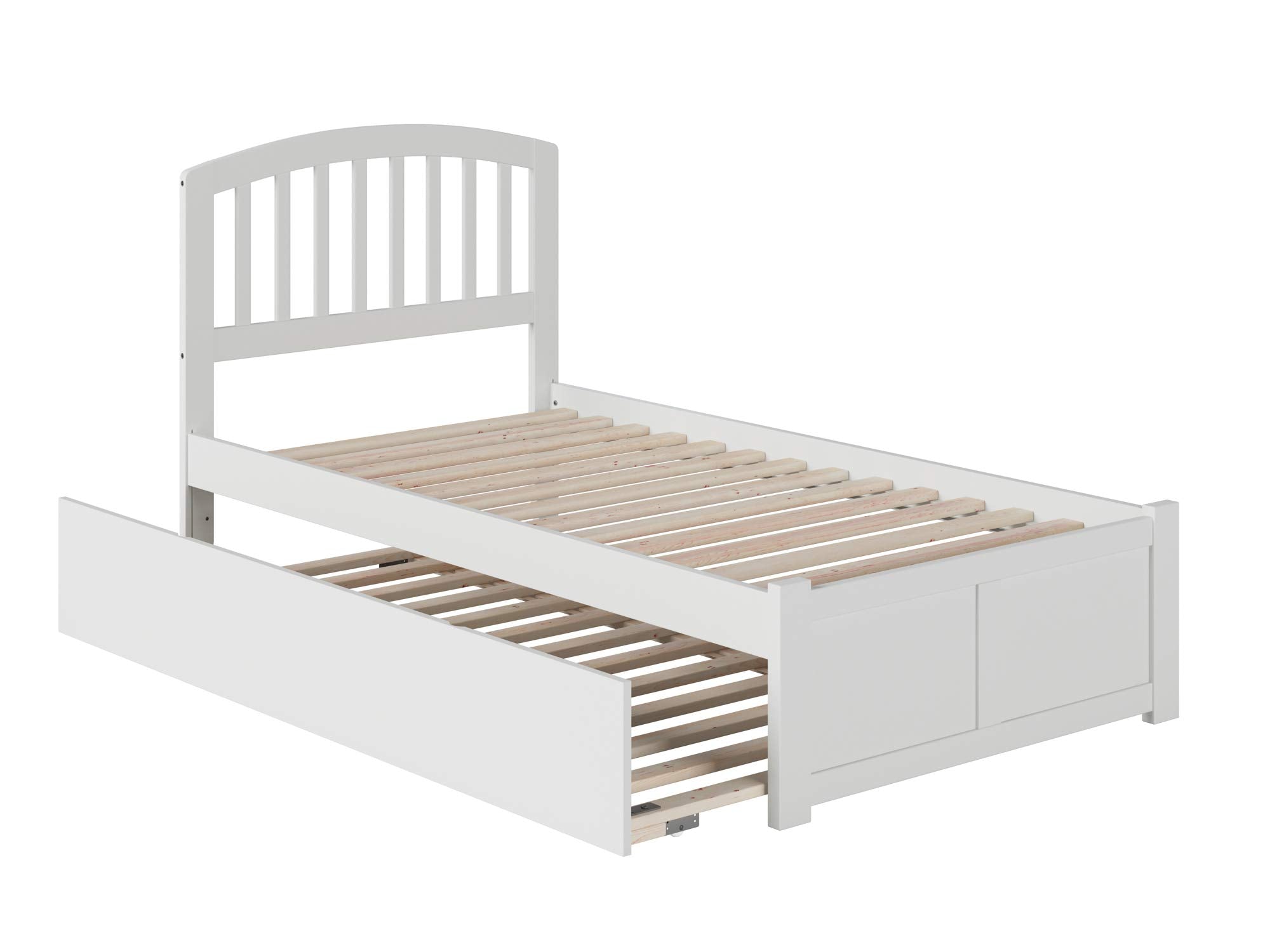AFI Richmond Twin XL Size Platform Bed with Footboard & Twin XL Trundle in White