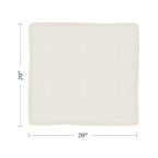 Saro Lifestyle 1234 Lizette Collection Fringed Design Festive Dinner Napkins (Set Of 4), Off White, 20'' Square, 4 Pieces