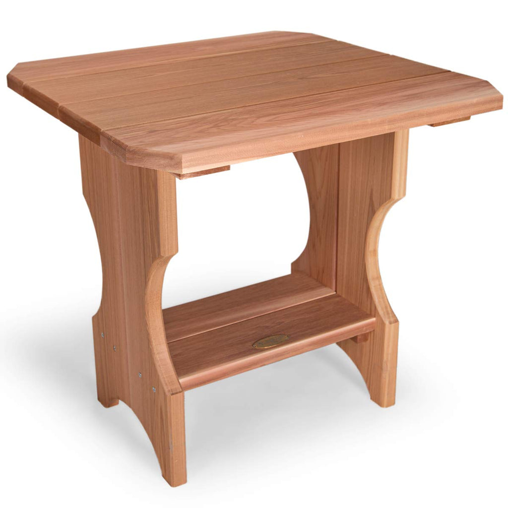 All Things Cedar ST24 Cedar Magazine Side Table | Handcrafted Western Red Cedar Sanded Finish | Lower Magazine Rack | Ideal for Patio, Deck, or Poolside | Traditional Outdoor Wood Table | 21x21x21