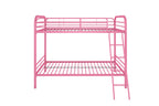 DHP Metal Twin over Twin Bunk Bed with Ladder, Pink, 5417296