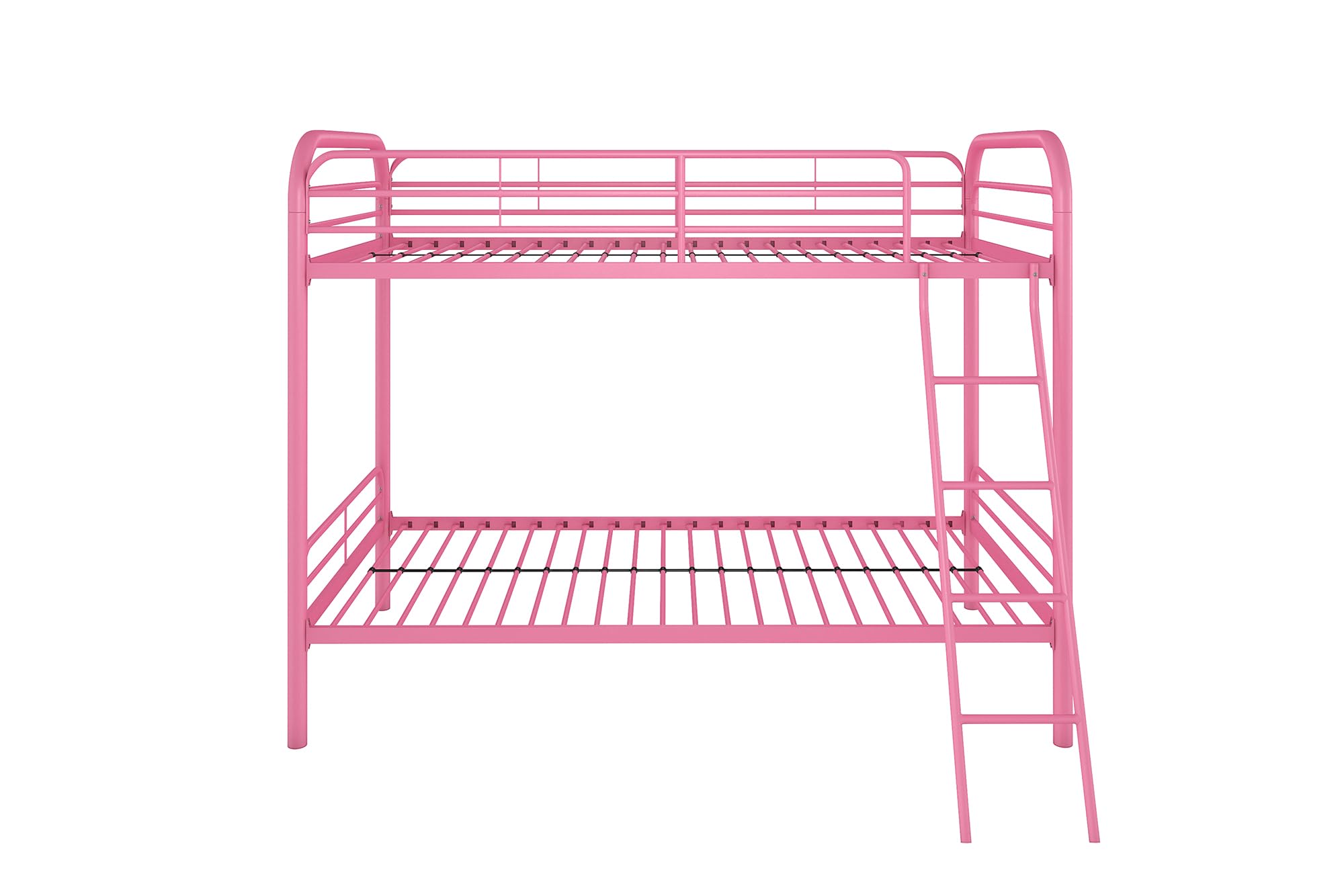DHP Metal Twin over Twin Bunk Bed with Ladder, Pink, 5417296